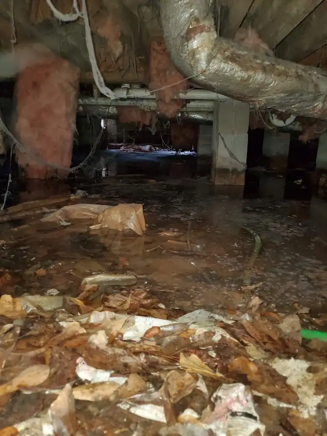 Crawl space flood assessment for Commercial Water Damage Restoration in Grenada