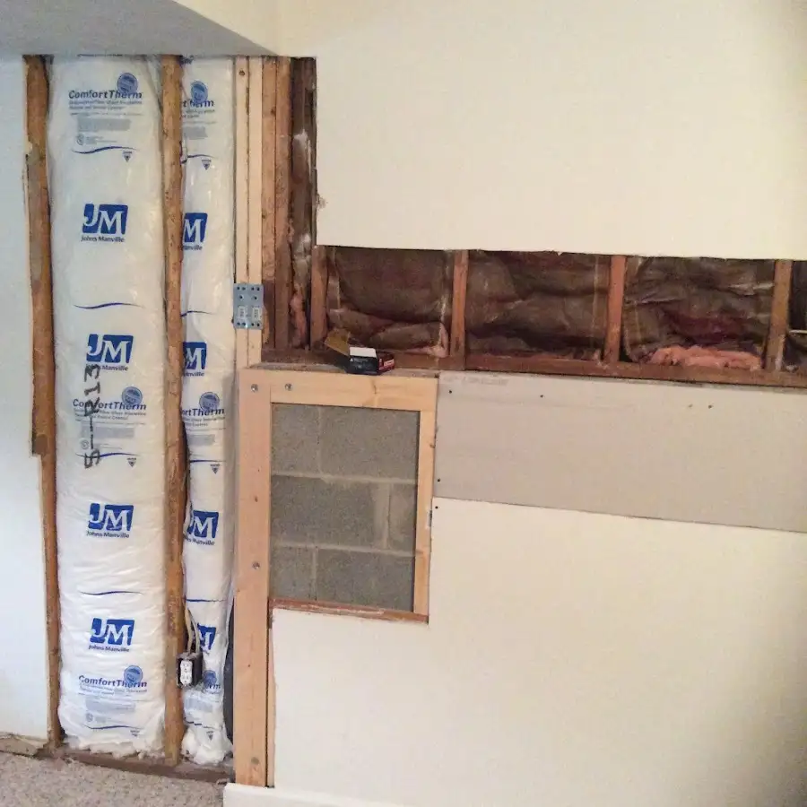 Wall insulation replacement during Basement Flood Cleanup in Grenada